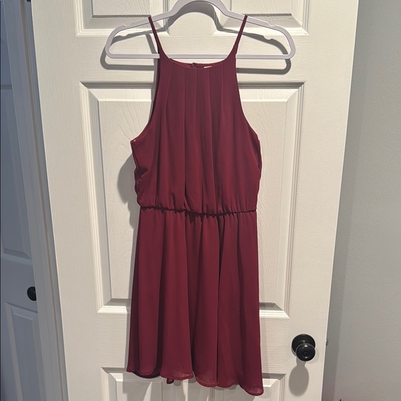 Burgundy Sleeveless Dress - Picture 1 of 6